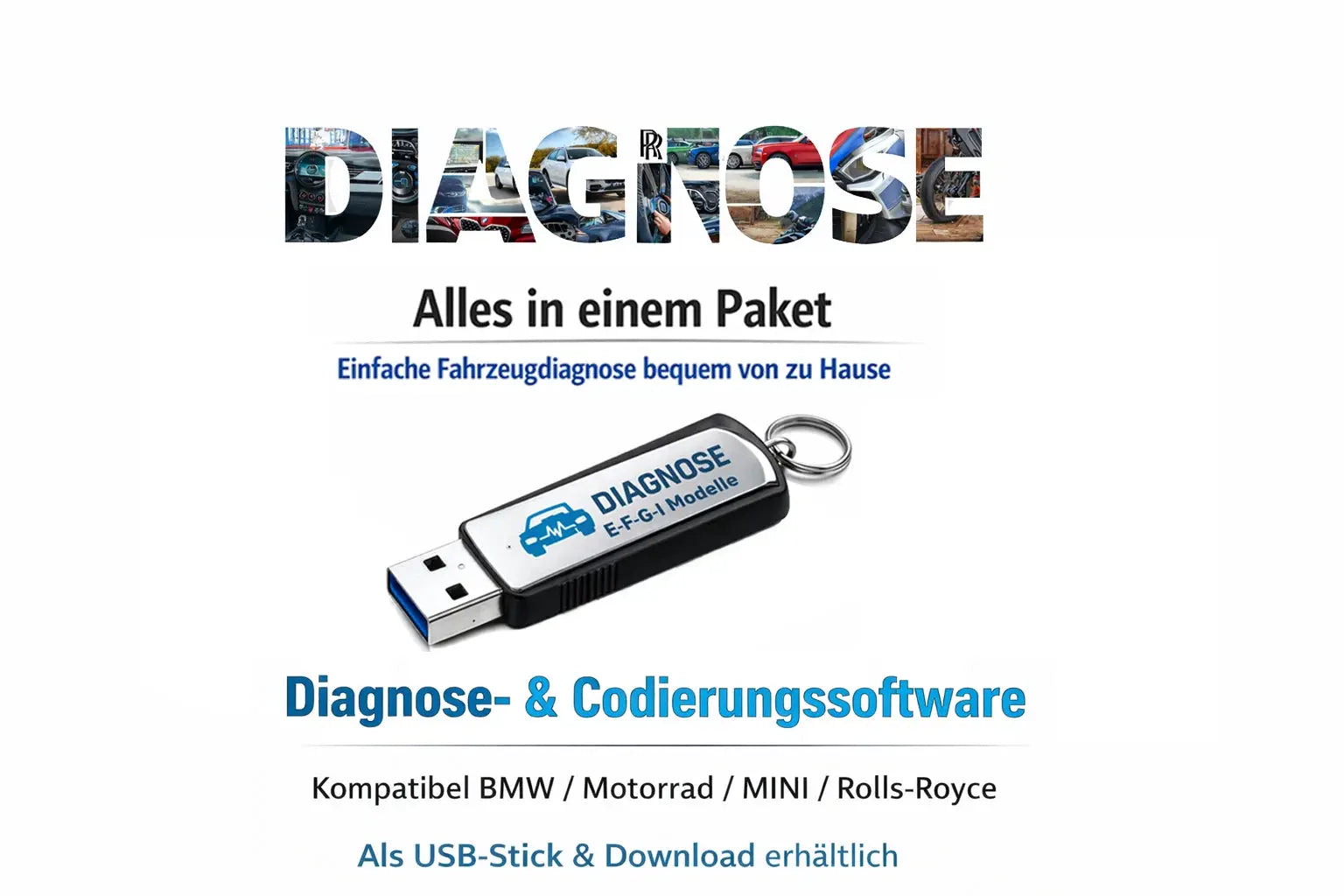 BMW ISTA INPA E-Sys Diagnose & Codierung USB-Stick für BMW E-F-G Modelle (1997–2026) Bimmerprodiagnose